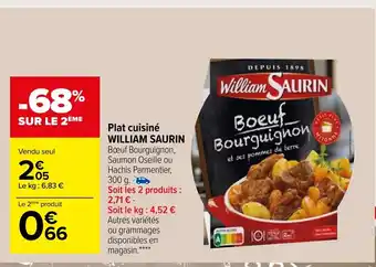 Carrefour Market Plat cuisiné William Saurin offre