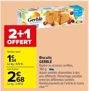Carrefour Market Biscuits Gerblé offre