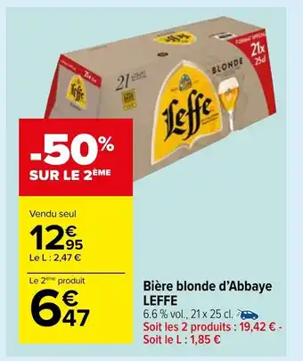 Carrefour Market Bière blonde d'Abbaye Leffer offre