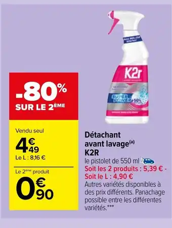Détachant avant lavage K2R