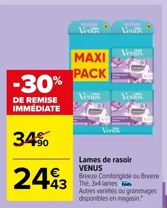 Carrefour Market Lames de rasoir Venus offre