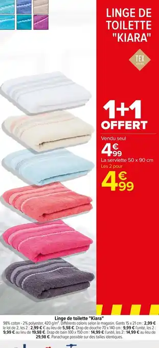 Carrefour Linge de Toilette "Kiara" offre