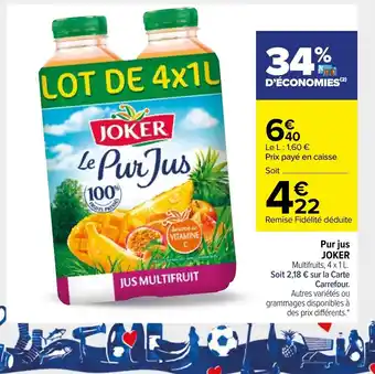 Carrefour Pur jur Joker offre