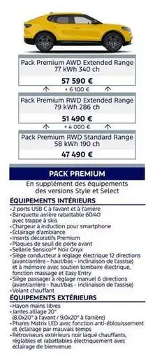 Ford Seuil - pack premium awd extended range offre