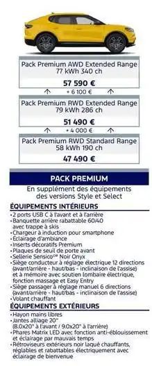 Seuil - pack premium awd extended range