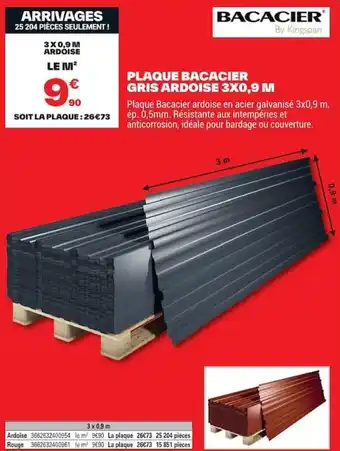 BACACIER PLAQUE GRIS ARDOISE
