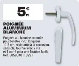 Brico Dépôt Poignée aluminium blanche offre