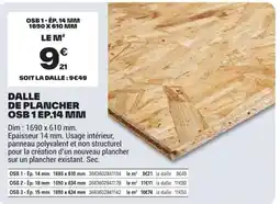 Brico Dépôt OSB 1 DALLE DE PLANCHER offre