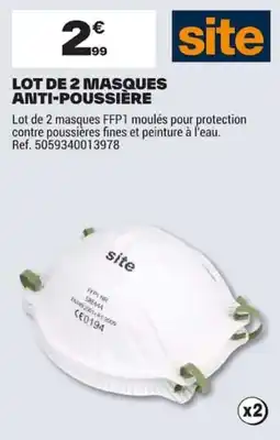 Brico Dépôt site MASQUES ANTI-POUSSIÈRE offre