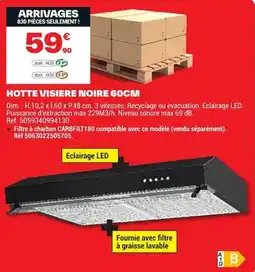 Brico Dépôt HOTTE VISIERE NOIRE 60CM offre