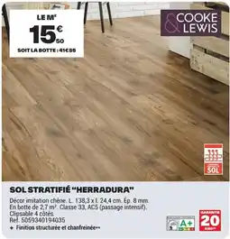 Brico Dépôt COOKE & LEWIS SOL STRATIFIÉ "HERRADURA" offre
