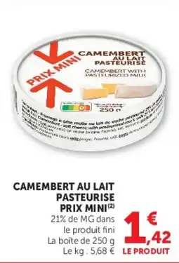 Super U CAMEMBERT AU LAIT PASTEURISE offre