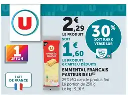 Super U U Emmental Français offre