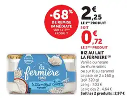 Super U La Fermière Riz au Lait offre