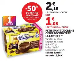 Super U La Laitière Petit Pot de Crème au Chocolat offre