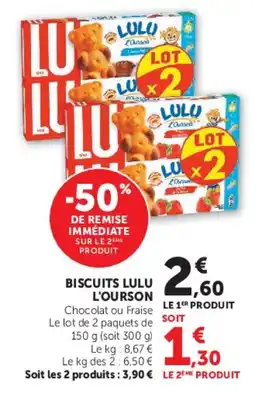 Super U LULU Biscuits L'Ourson offre