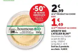Super U L'atelier Blini houmous BIO offre
