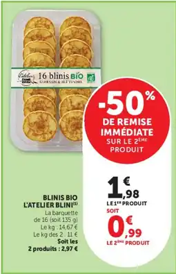 Super U L'ATELIER BLINI BLINIS BIO offre