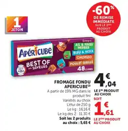 Super U Apericube Fromage fondu offre