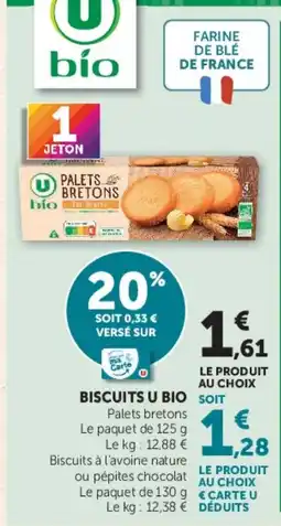 Super U U bio Palets bretons offre