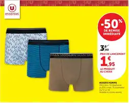Super U essentiel BOXERS HOMME offre