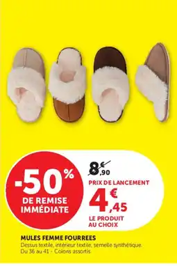 Super U MULES FEMME FOURREES offre