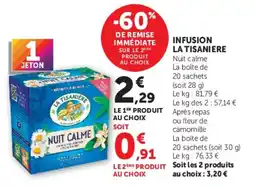 Super U LA TISANIÈRE Nuit Calme offre