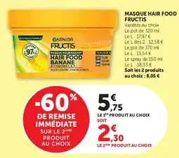 Super U Garnier fructis masque nourrissant hair food banane offre