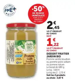 Super U Jardin Bio étic Pomme Vanille Bourbon offre
