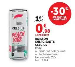 Super U CELSIUS PEACH VIBE offre