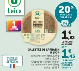 Super U U BIO GALETTES DE SARRASIN offre