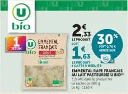 Super U U bio Emmental français offre