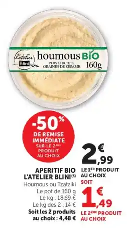 Hyper U L'Atelier Blini Houmous offre