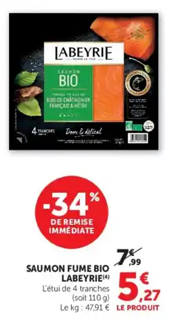 Hyper U LABEYRIE SAUMON FUME BIO offre