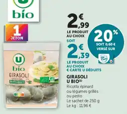 Hyper U GIRASOLI U BIO offre