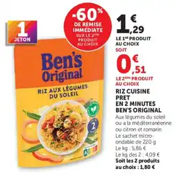 Super U Ben's Original Riz aux légumes du soleil offre