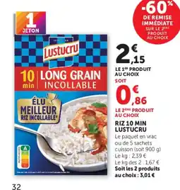 Super U Lustucru Riz incollable offre