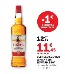 Super U SIR EDWARD'S Blended Scotch Whisky offre