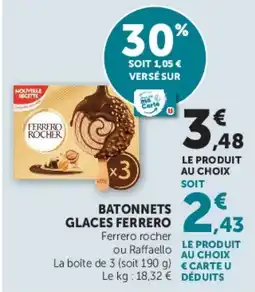 Super U Ferrero Batonnets glaces offre