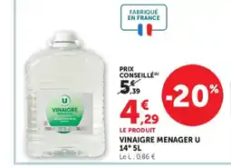 Super U VINAIGRE MENAGER U offre