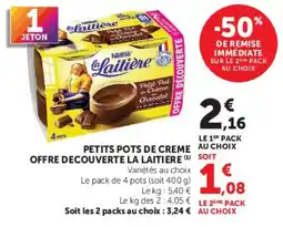 Hyper U La Laitière Petits pots de crème offre