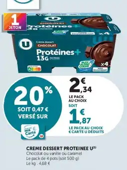 Hyper U U Crème dessert Protéines+ offre