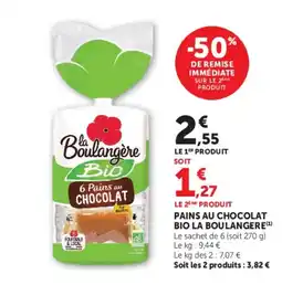 Hyper U la Boulangère Bio Pains au Chocolat offre