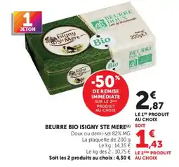 Hyper U Isigny Ste Mère Beurre Bio offre