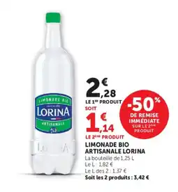 Hyper U LORINA Limonade bio artisanale offre