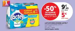 Hyper U Lactel Lait UHT Demi-Écreme offre