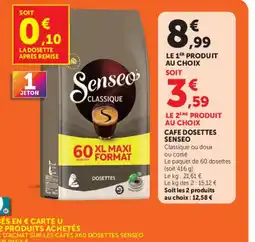 Hyper U Senseo café dosettes offre