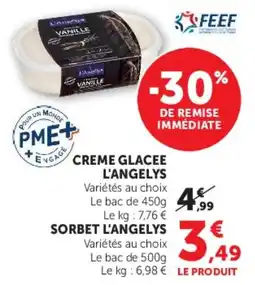 Hyper U L'Angelys Creme glacee offre