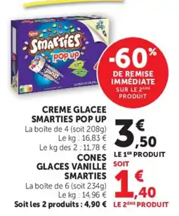 Hyper U Smarties Creme Glacee Pop Up offre