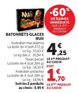 Hyper U NUII Batonnets glaces offre